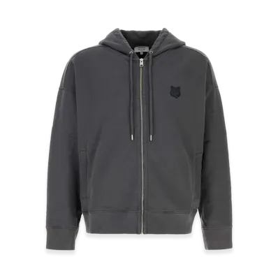 Maison Kitsune Fox Head Zipped Oversize Hoodie "Charcoal"