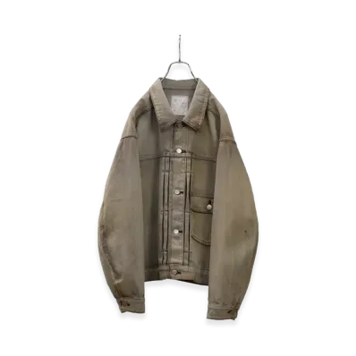 ANCELLM Layering Color Denim Jacket "Brown"