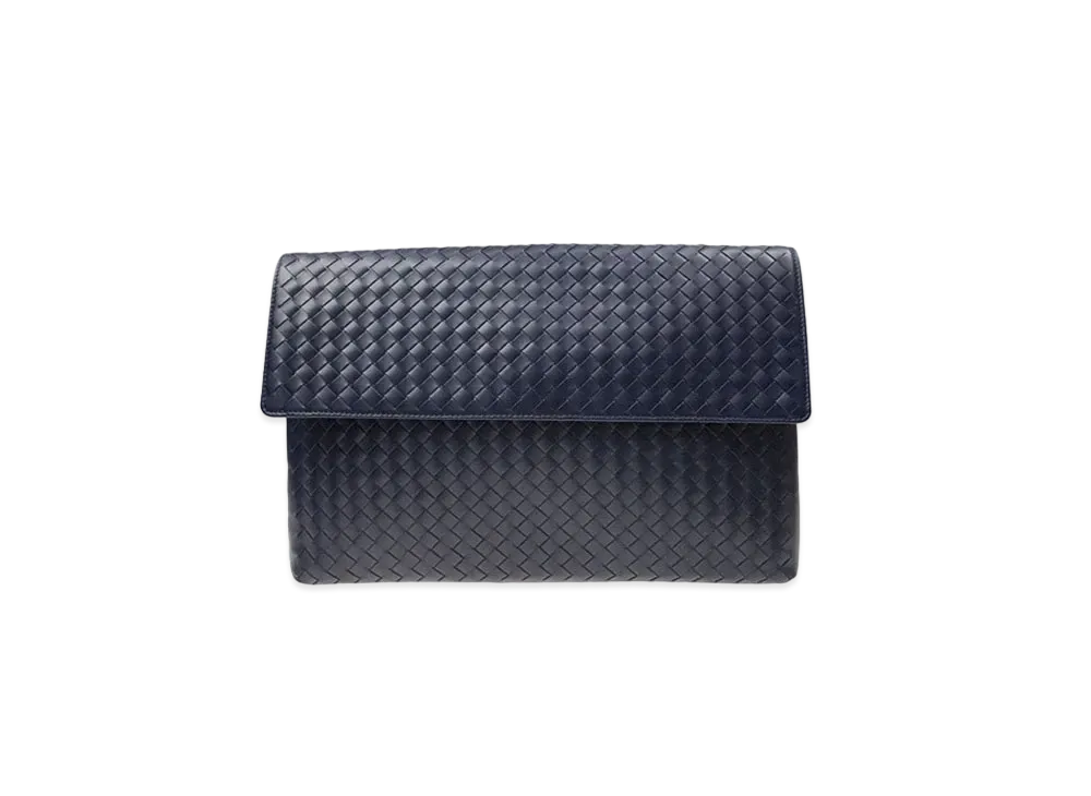 Bottega Veneta Lambskin Clutch Bag "Blue"