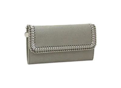 STELLA McCARTNEY Falabella Flap Continental Wallet "Light Gray"