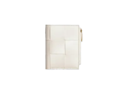 Bottega Veneta Bifold Zipped Wallet "Chalk"