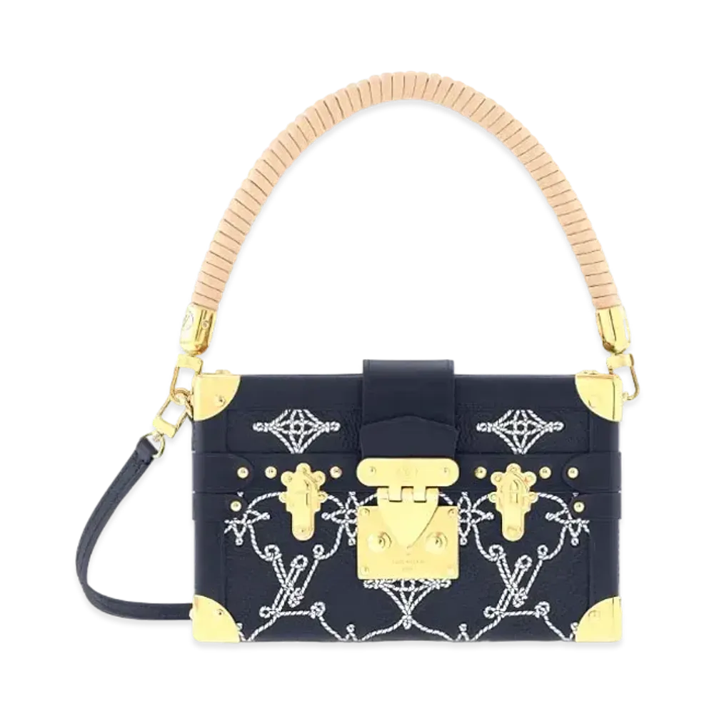 Louis Vuitton Petite Malle Grained Calfskin Leather "Bleu/Navy"