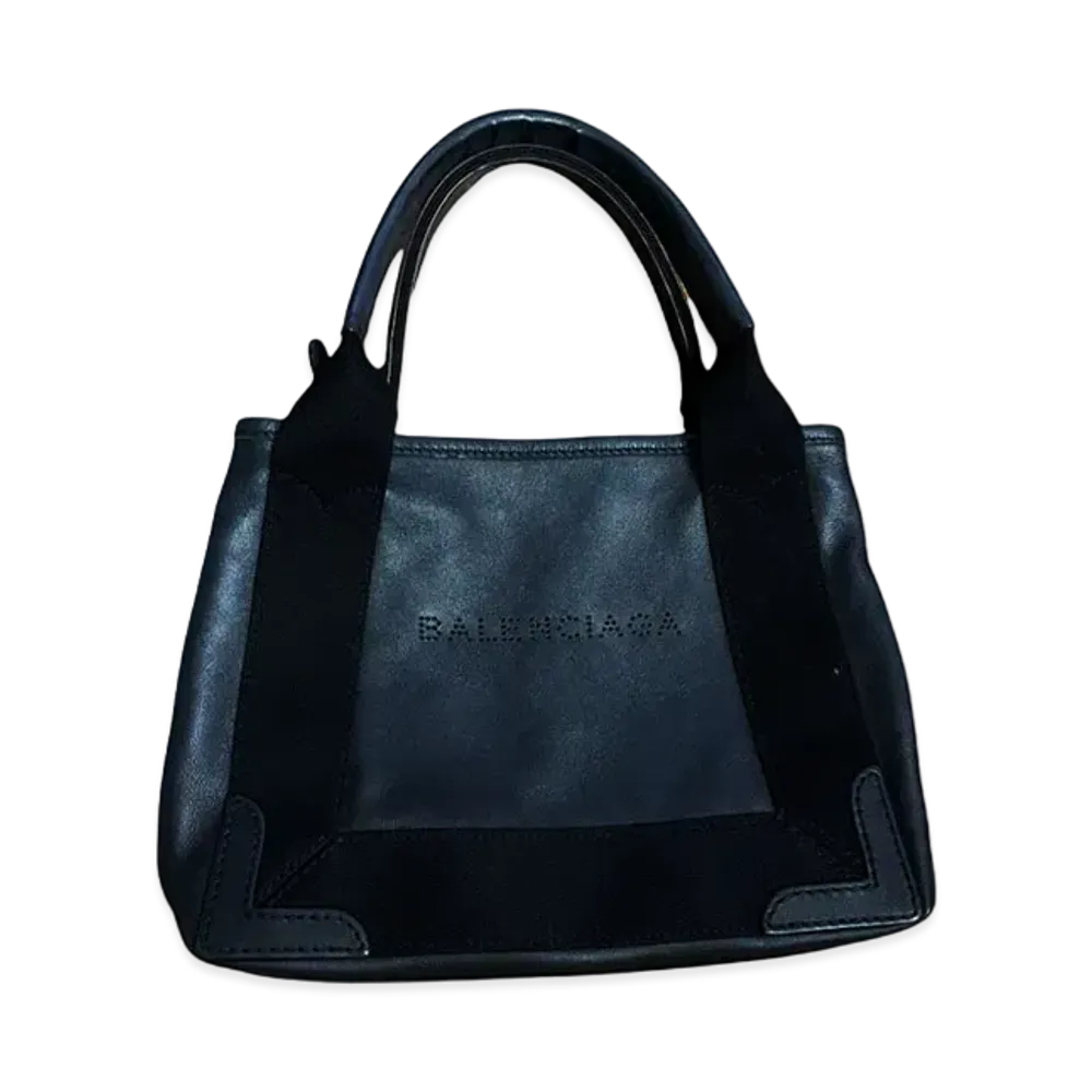 BALENCIAGA Navy Cabas Tote Bag "Black"