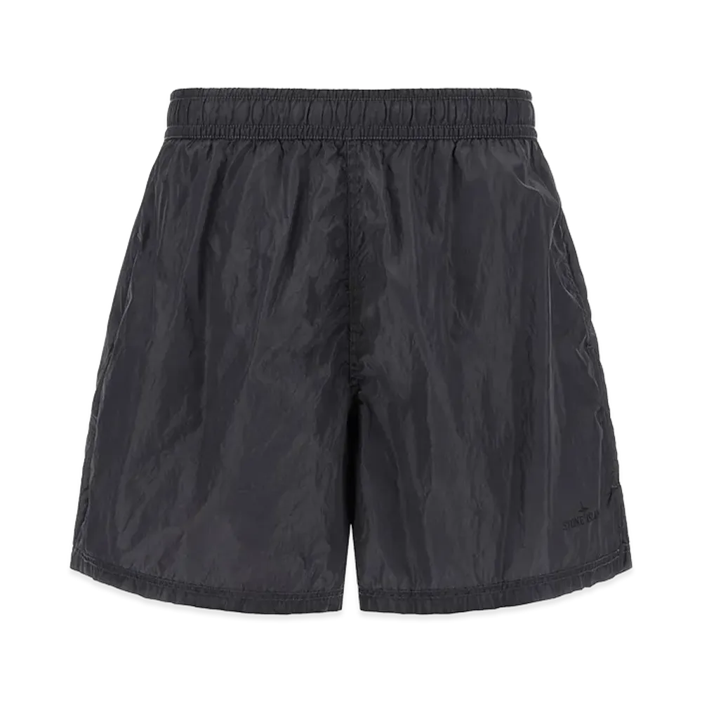 Stone Island Logo Print Swim Shorts "Gray"