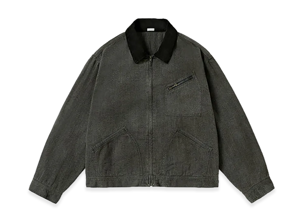 A.PRESSE Vintage Black Chambray Work Jacket "Gray"