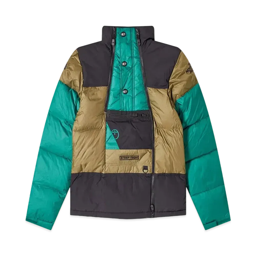 The North Face Steep Tech Down Jacket "Olive Evergreen/Black" (NF0A4QYTSH2)