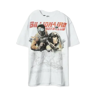 BILLIONAIRE BOYS CLUB BB SPACE RUNNER HEAVYWEIGHT WASHED OVERSIZED T-SHIRT "WHITE"