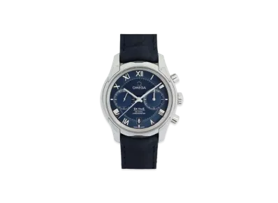 OMEGA De Ville Hour-Vision Co-Axial Chronograph Leather Strap 42MM "Stainless Steel/Blue" 431.13.42.51.03.001