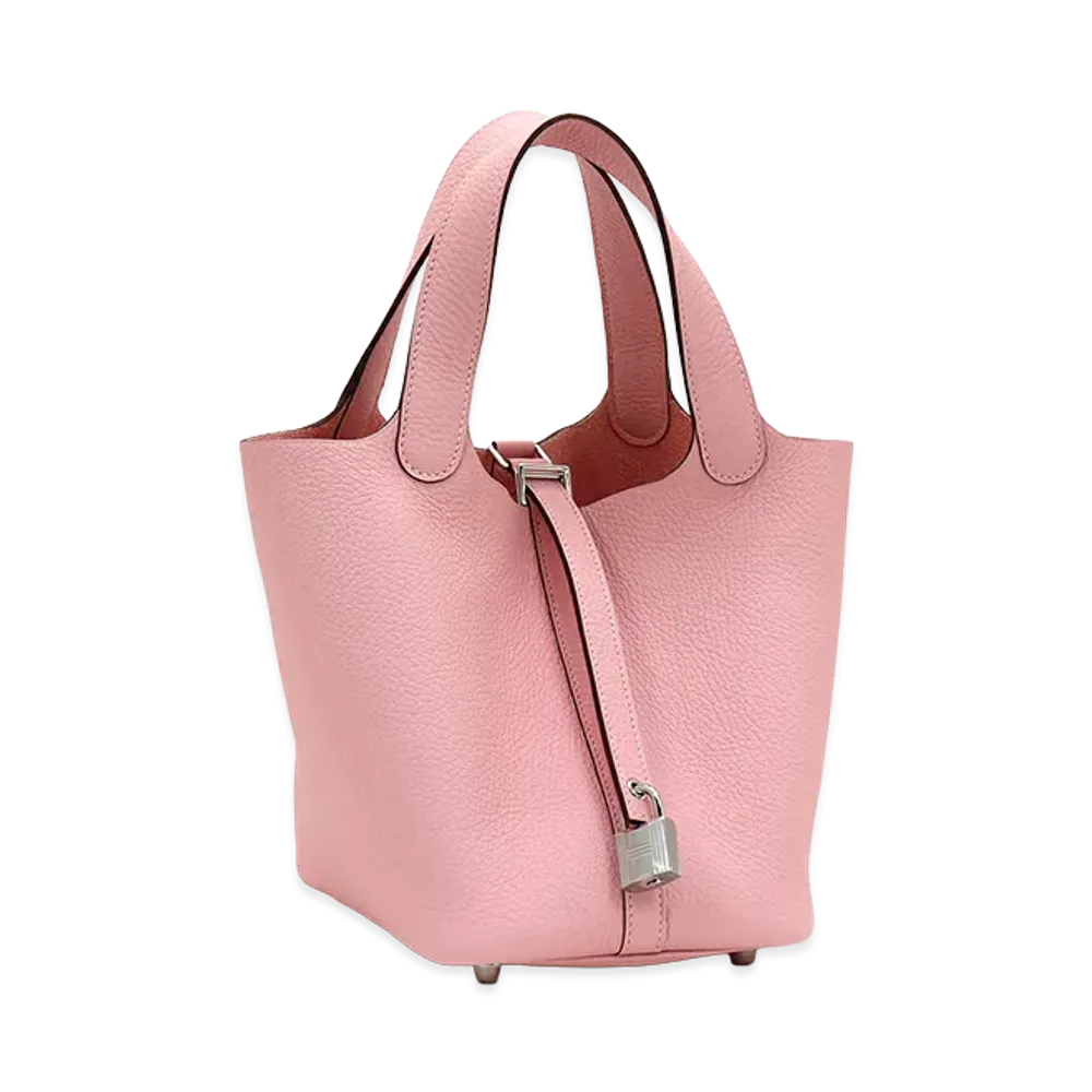 Hermes Women's Picotin Lock Taurillon Clemence "Rose Sakura"