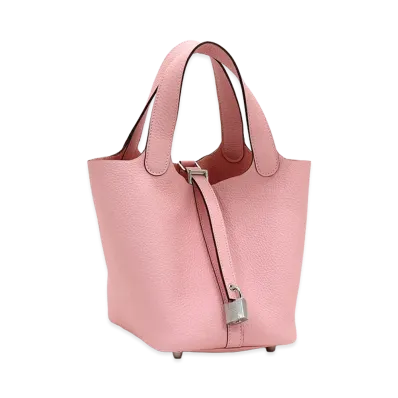 Hermes Women's Picotin Lock Taurillon Clemence "Rose Sakura"