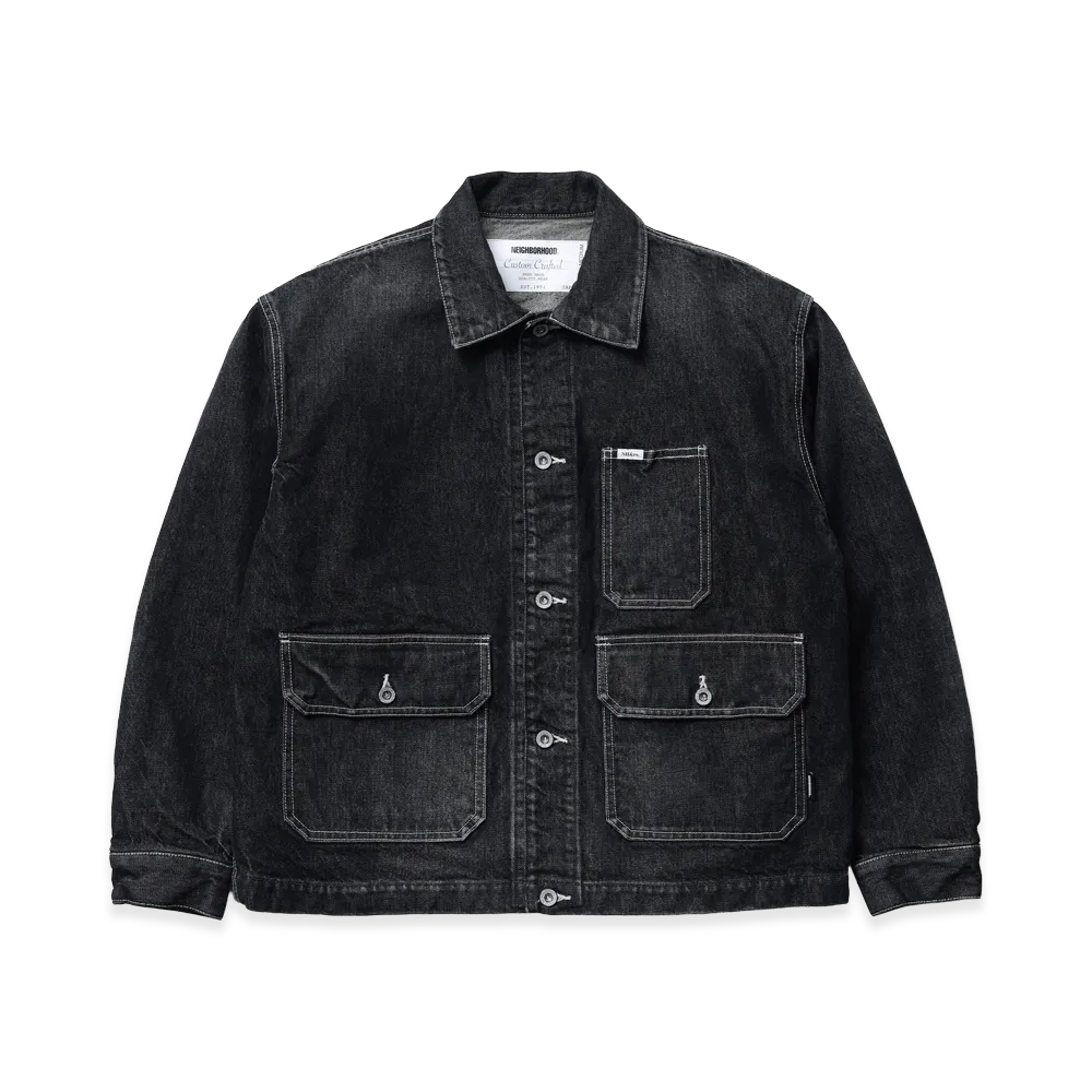 NEIGHBORHOOD Washed Denim Engineer Jacket "Black"