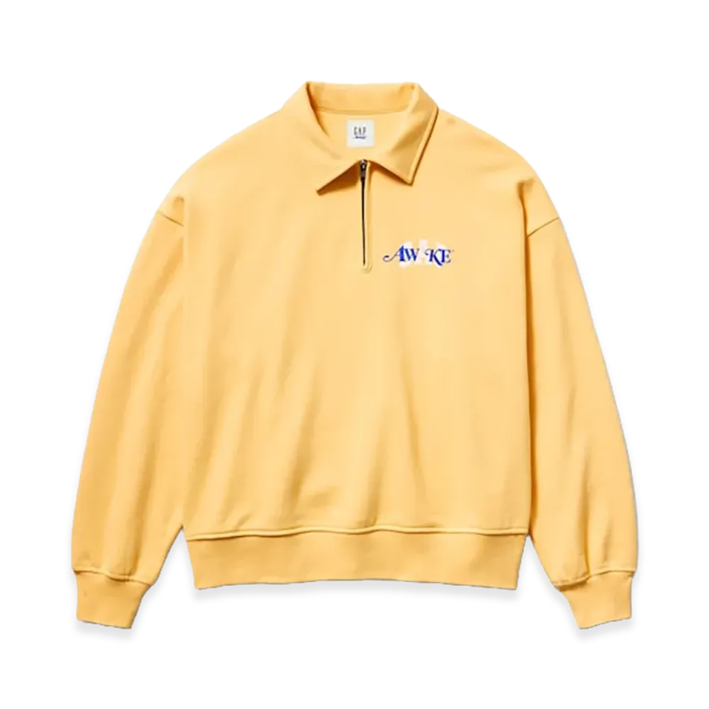 Gap x Awake NY Heavyweight Oversized 1/4 Zip Pullover "Corncob"