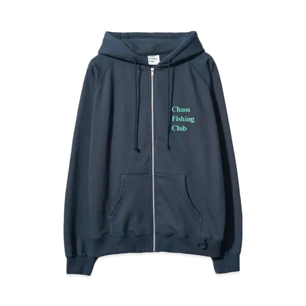 Chaos Fishing Club Logo Zip Up Hoodie "NAVY"