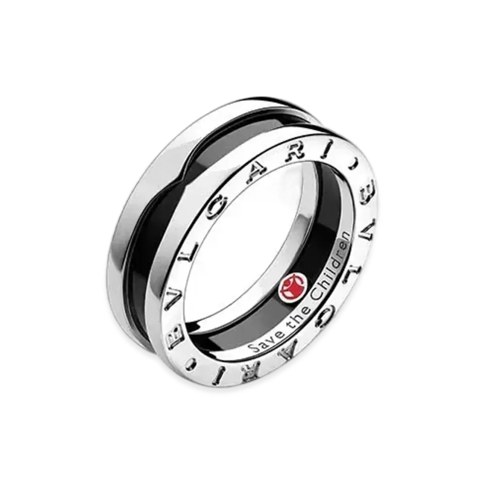 BVLGARI Save The Children Ring "Black/Silver Ceramic"