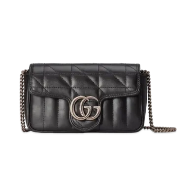 GUCCI GG Marmont Super Mini Bag "Black"