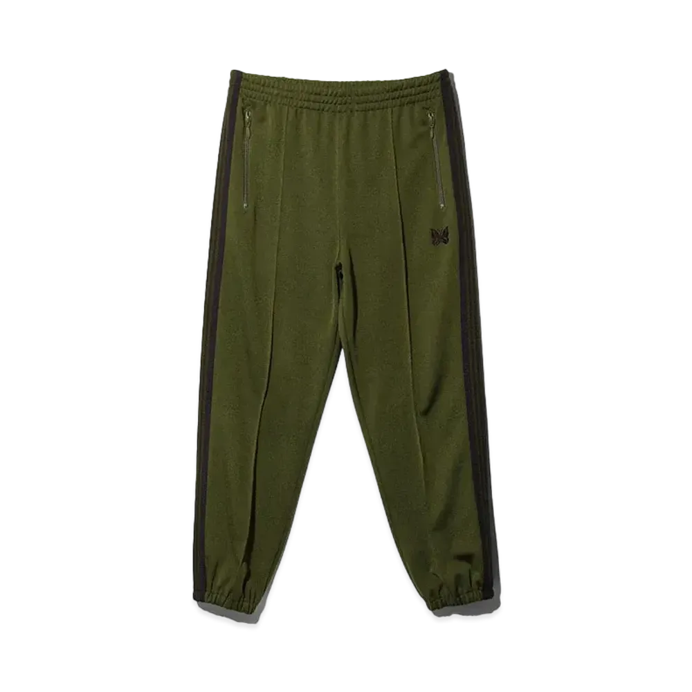 Needles Zipped Track Pant - Poly Smooth "Olive"