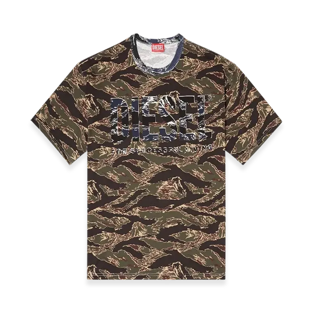 Diesel T-Boxt-T22 Camo T-Shirt With Camo Logo "Military Green"