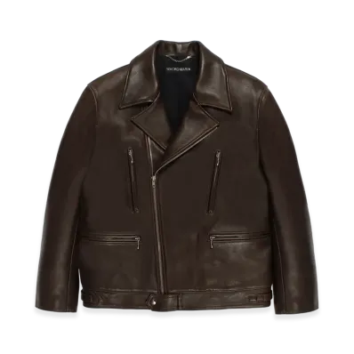 WACKO MARIA Leather Double Riders Jacket "Brown"