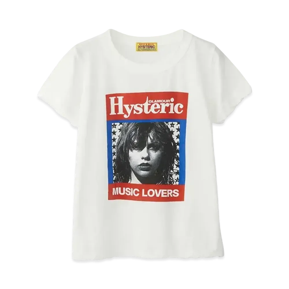 HYSTERIC GLAMOUR HG Music Magazine T-Shirt "White"