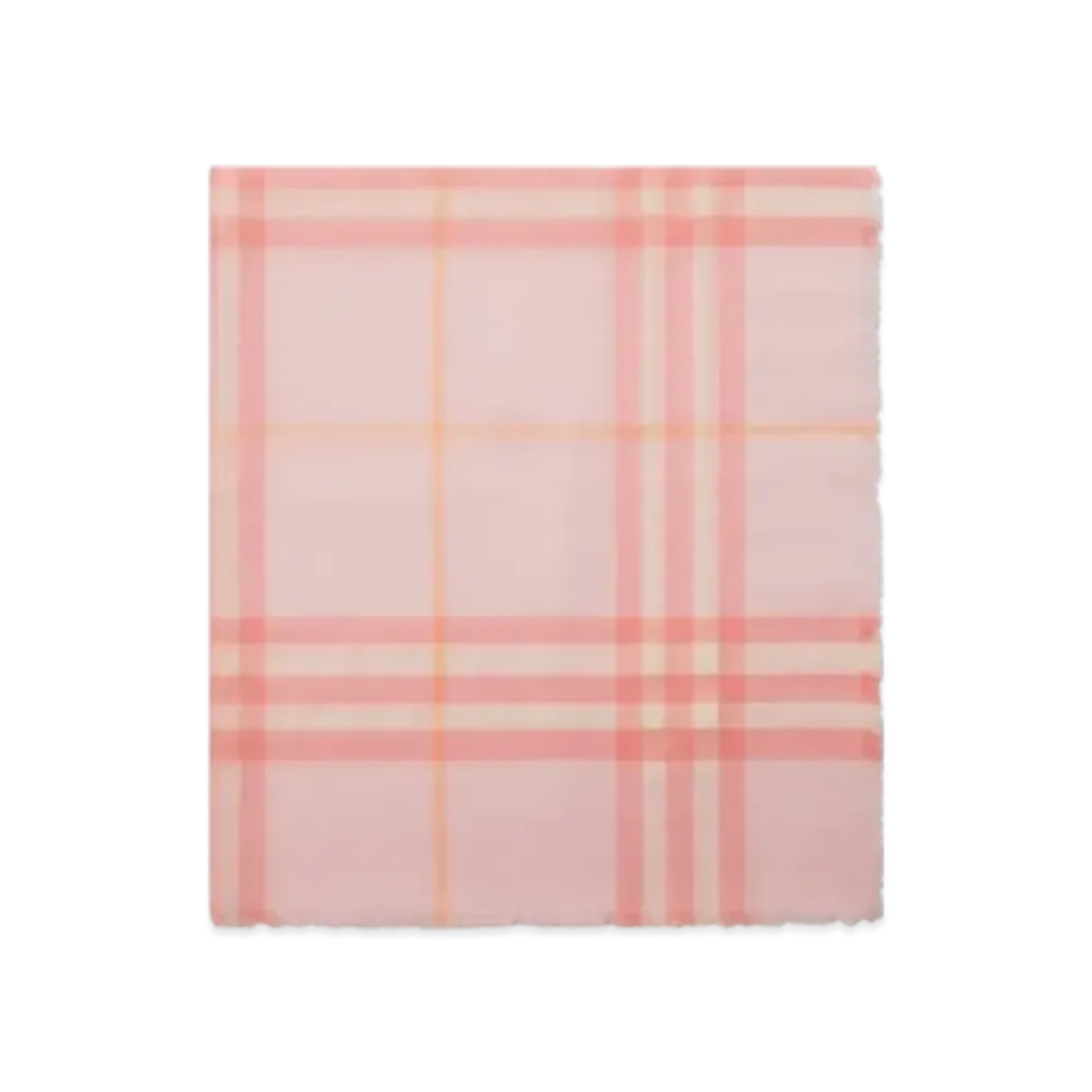 Burberry Wide Check Wool Scarf "Sugar"