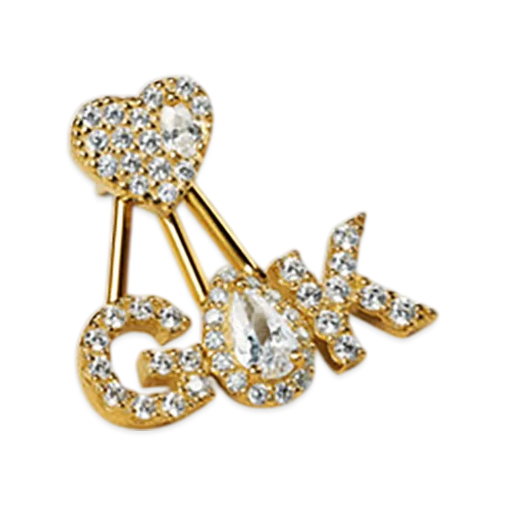 GOD ONLY KNOWS Gok Tear Heart Earrings "Gold"