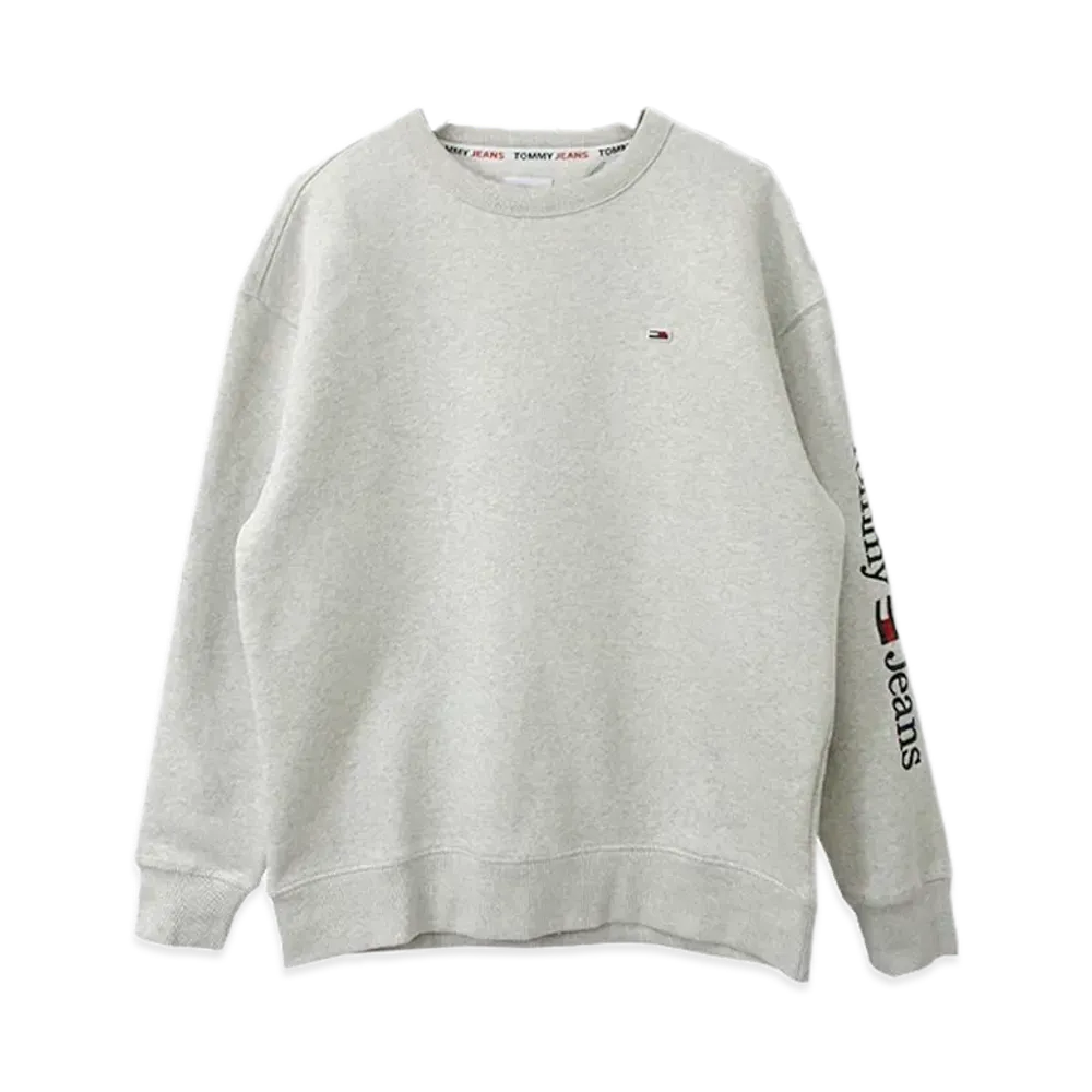 TOMMY JEANS Linear Placement Crew Sweatshirt Eu Model "SilverGreyHeter"