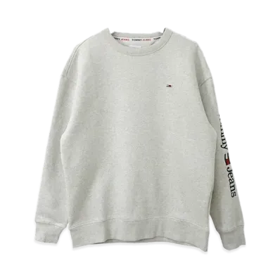 TOMMY JEANS Linear Placement Crew Sweatshirt Eu Model "SilverGreyHeter"
