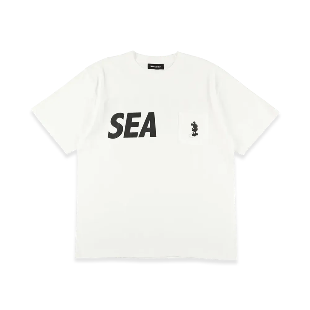 WIND AND SEA Mickey / Pocket Silhouette S/S Tee "White"