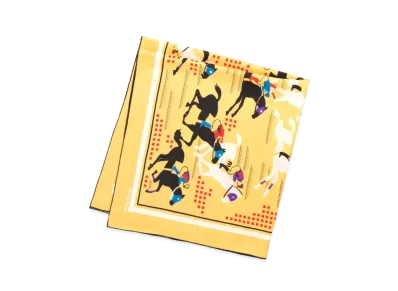 MIU MIU Printed Silk Scarf "Yellow"