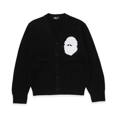 A BATHING APE Sweater Knit Cable Cardigan "Black"