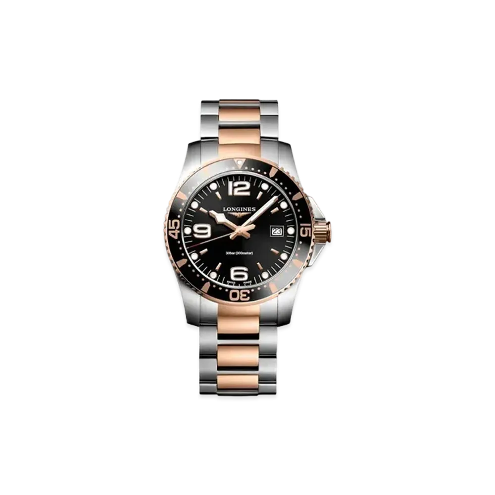 Longines Hydro Conquest 41.00mm "Black Sun Ray/Stainless Steel/Red" L3.740.3.58.7