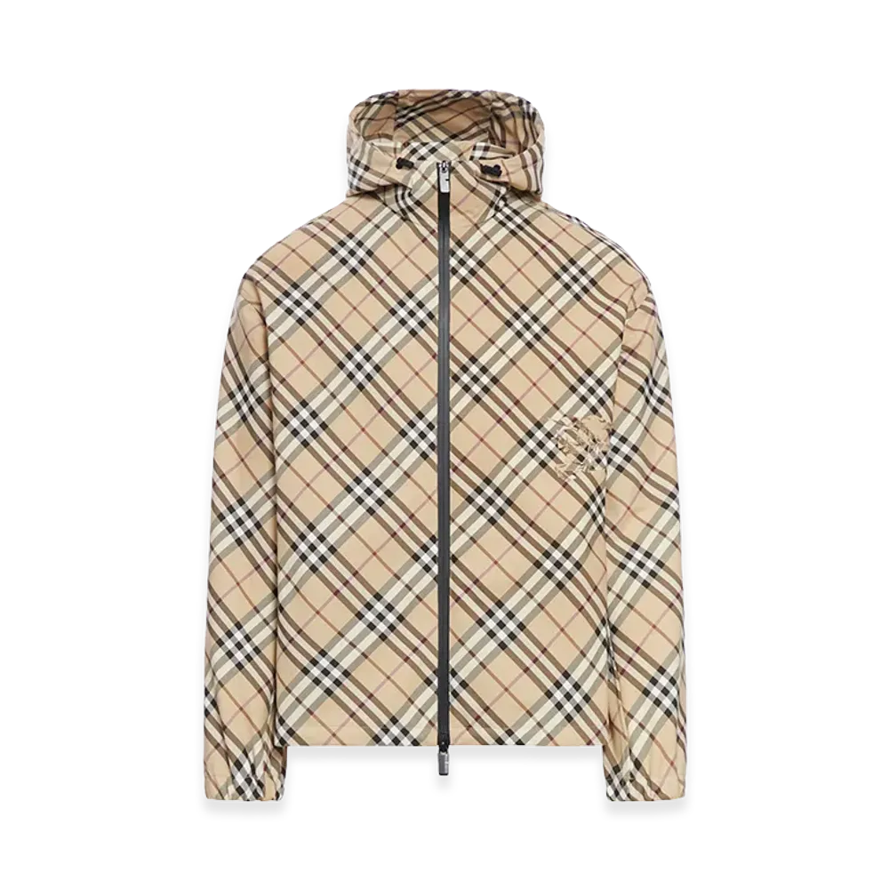 Burberry Check Print Twill Jacket "Beige"