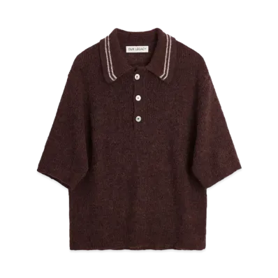 OUR LEGACY Traditional Polo Fuzzy Alpaca "Euro Eggplant"