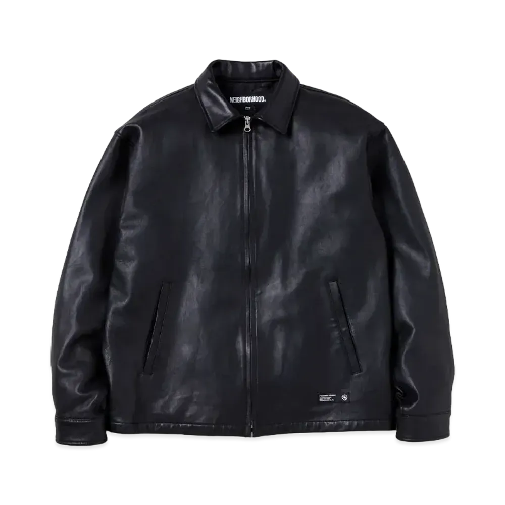 NEIGHBORHOOD Leather Zip Work Jacket "Black"
