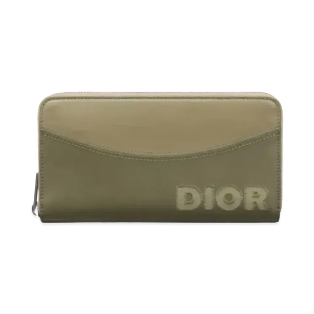 Dior Round Zipper Long Wallet "Khaki"