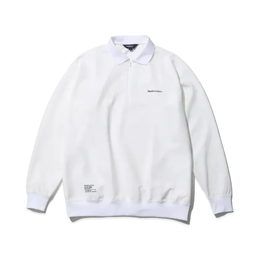 FreshServiceSport Dry Pique Jersey Neck Zip L/S Polo "White"