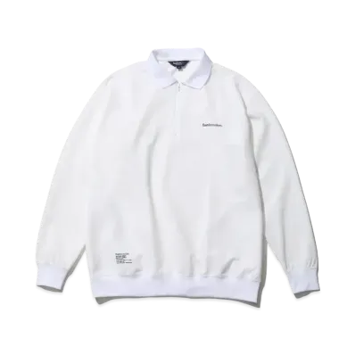 FreshServiceSport Dry Pique Jersey Neck Zip L/S Polo "White"