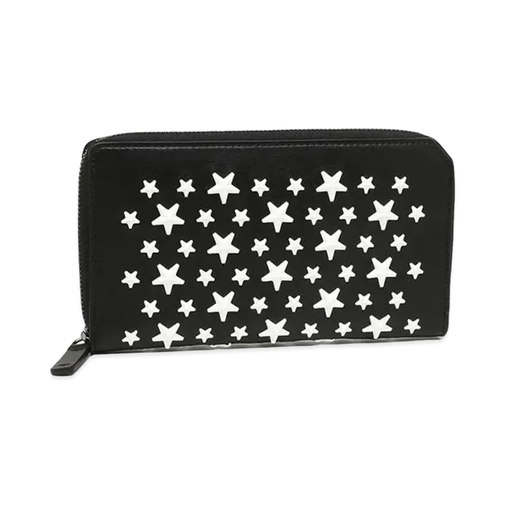 Jimmy Choo Carnaby Zippy Wallet "Black/White"