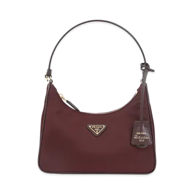 PRADA Women's Re-Edition 2005 Re-Nylon And Saffiano Mini Bag "Bordeaux"