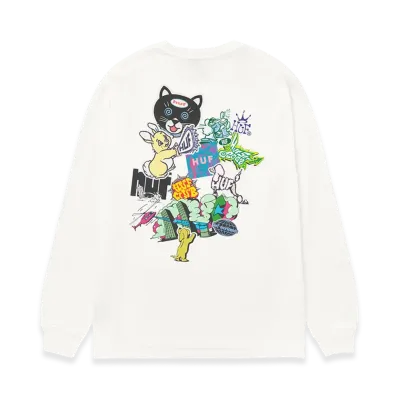 HUF Sticker LS Tee "White"