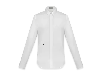 Dior Bee Embroidery Cotton Poplin Shirt "White"