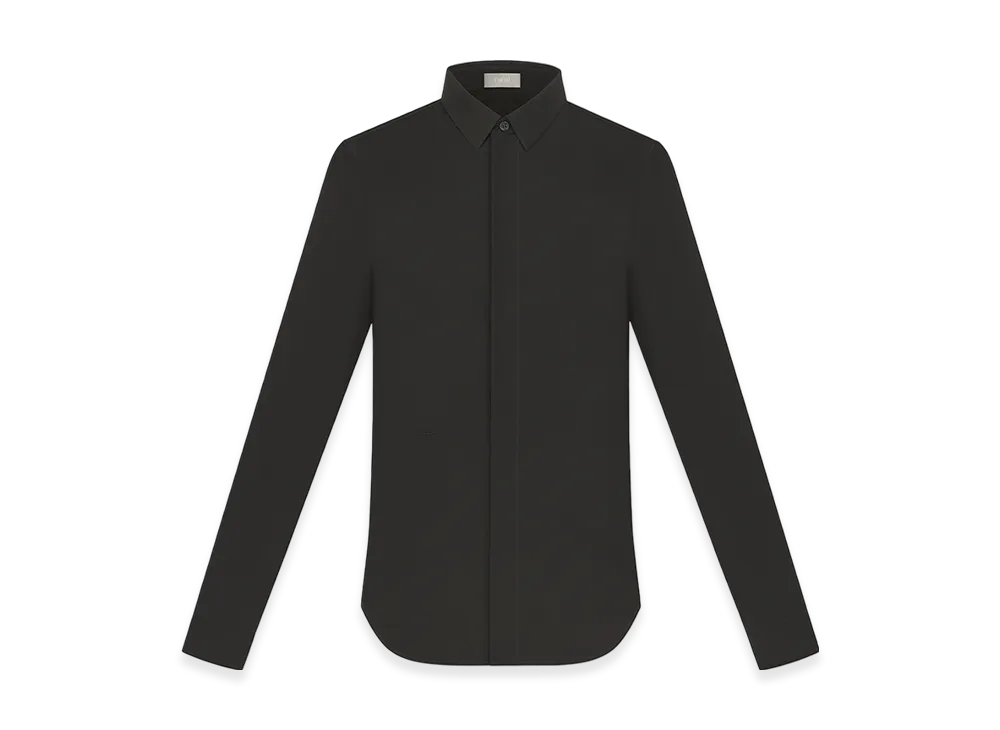 Dior Shirt with Bee Embroidery Poplin "Black"
