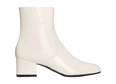 CELINE Women's Les Bottes Triomphe Zipped Boots "White"