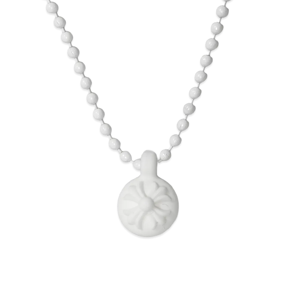 Chrome Hearts Rubber Crossball Silicon Necklace "White"