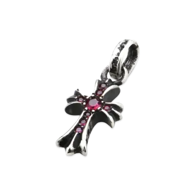 Chrome Hearts CH Cross Baby Fat Charm w/ Ruby Pave Diamond "Ruby Pave"