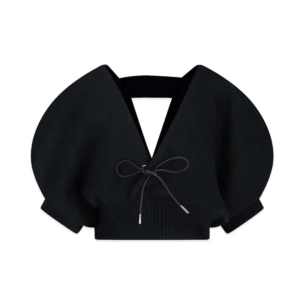 sacai Women's Bow Cardigan "Black"