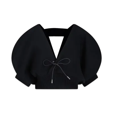sacai Women's Bow Cardigan "Black"
