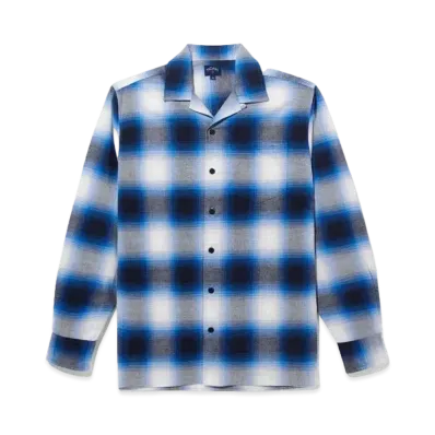 Noah Lightweight Shadow Plaid Flannel "Blue"