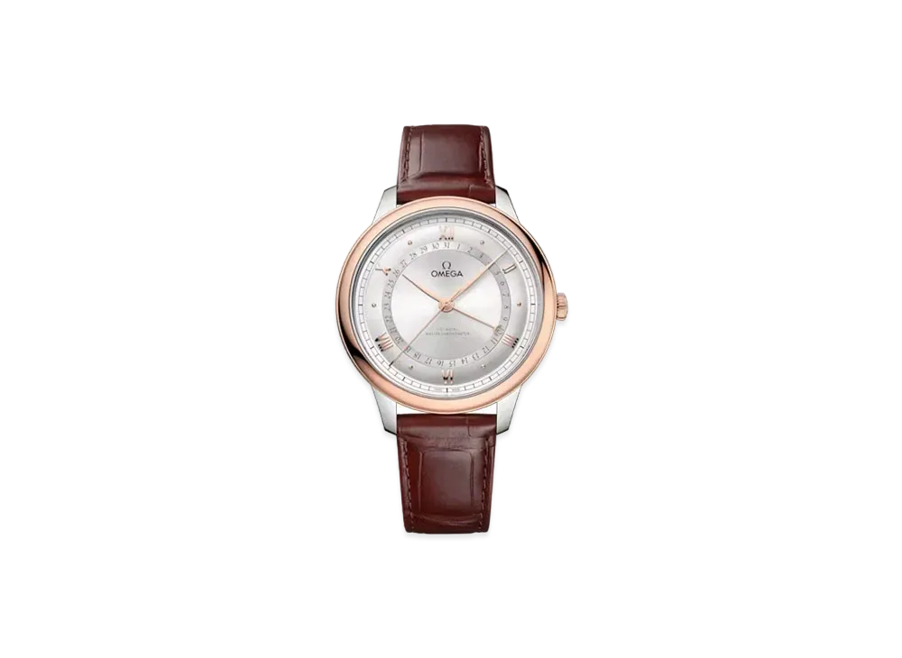 OMEGA De Ville Prestige Co-Axial Master Chronometer Alligator Leather Strap 42MM "Stainless Steel/Sedona Gold/Silver/Brown" 434.23.42.22.02.001