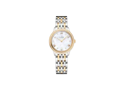 OMEGA De Ville Prestige Pave Diamonds 27.5MM "Stainless Steel/Yellow Gold" 434.25.28.60.55.001